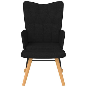 Poltrona a Dondolo con Poggiapiedi Nero in Tessuto 327628