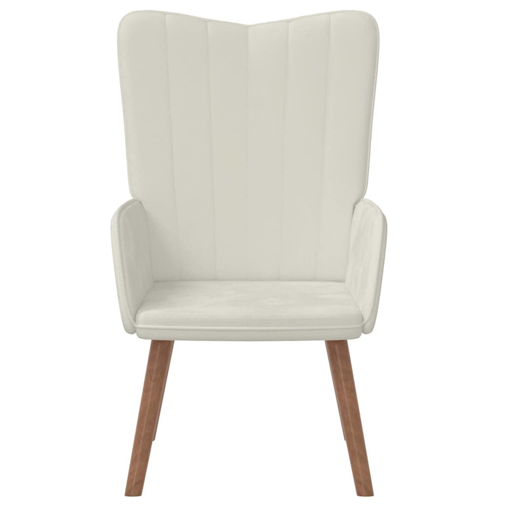 Poltrona Relax Bianco Crema in Velluto 327664