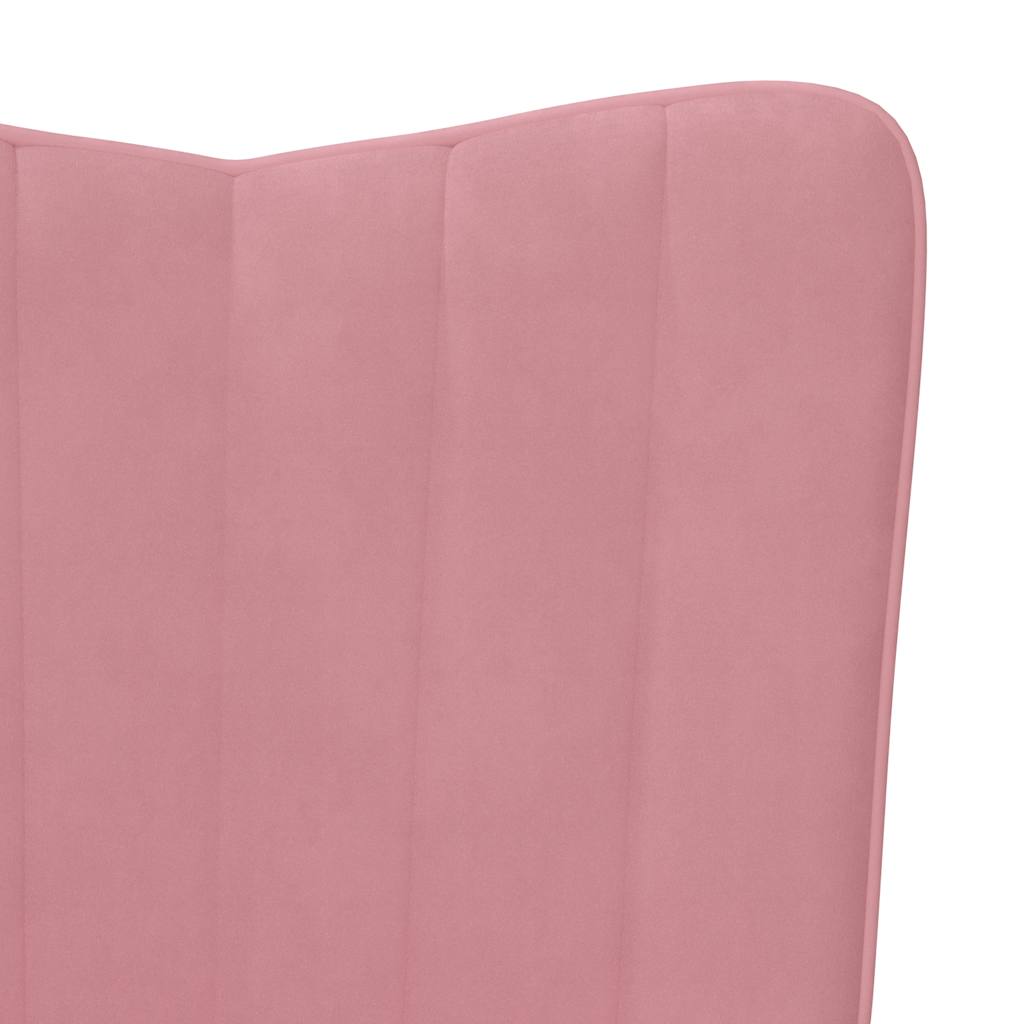 Poltrona Relax con Poggiapiedi Rosa in Velluto cod mxl 21525