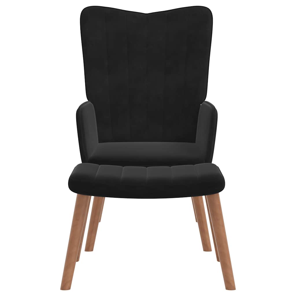 Poltrona Relax con Poggiapiedi Nero in Vellutocod mxl 72554