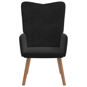 Poltrona Relax con Poggiapiedi Nero in Velluto 327672