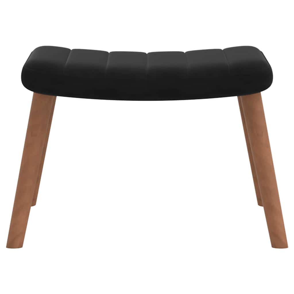 Poltrona Relax con Poggiapiedi Nero in Velluto 327672