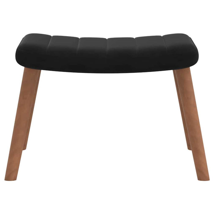 Poltrona Relax con Poggiapiedi Nero in Velluto 327672