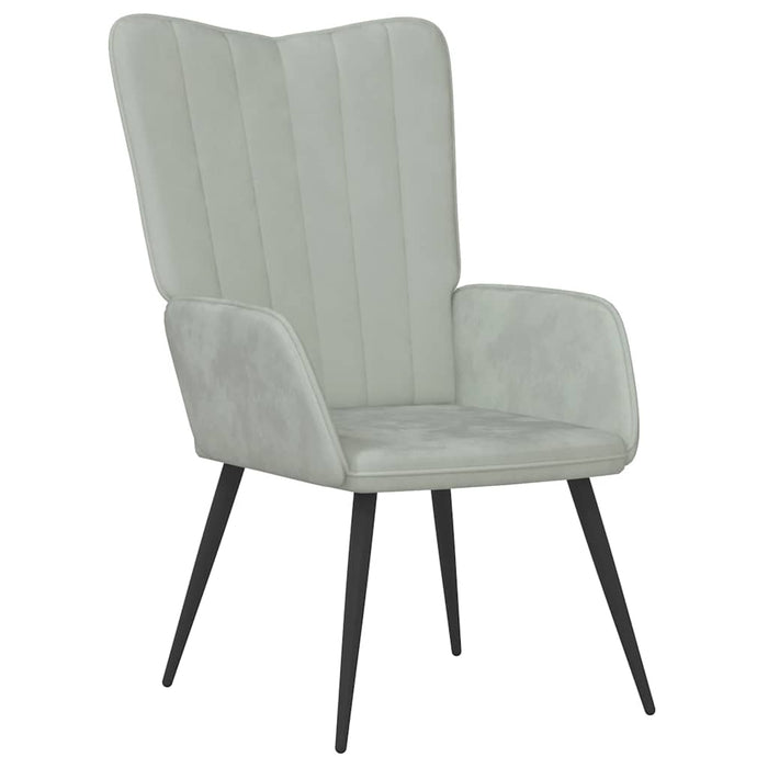 Sedia Relax Grigio Chiaro in Velluto 327677