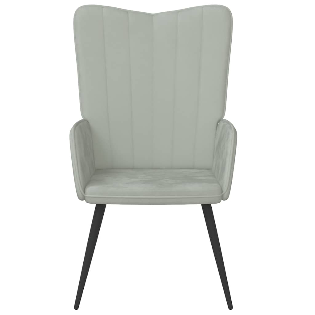 Sedia Relax Grigio Chiaro in Velluto 327677
