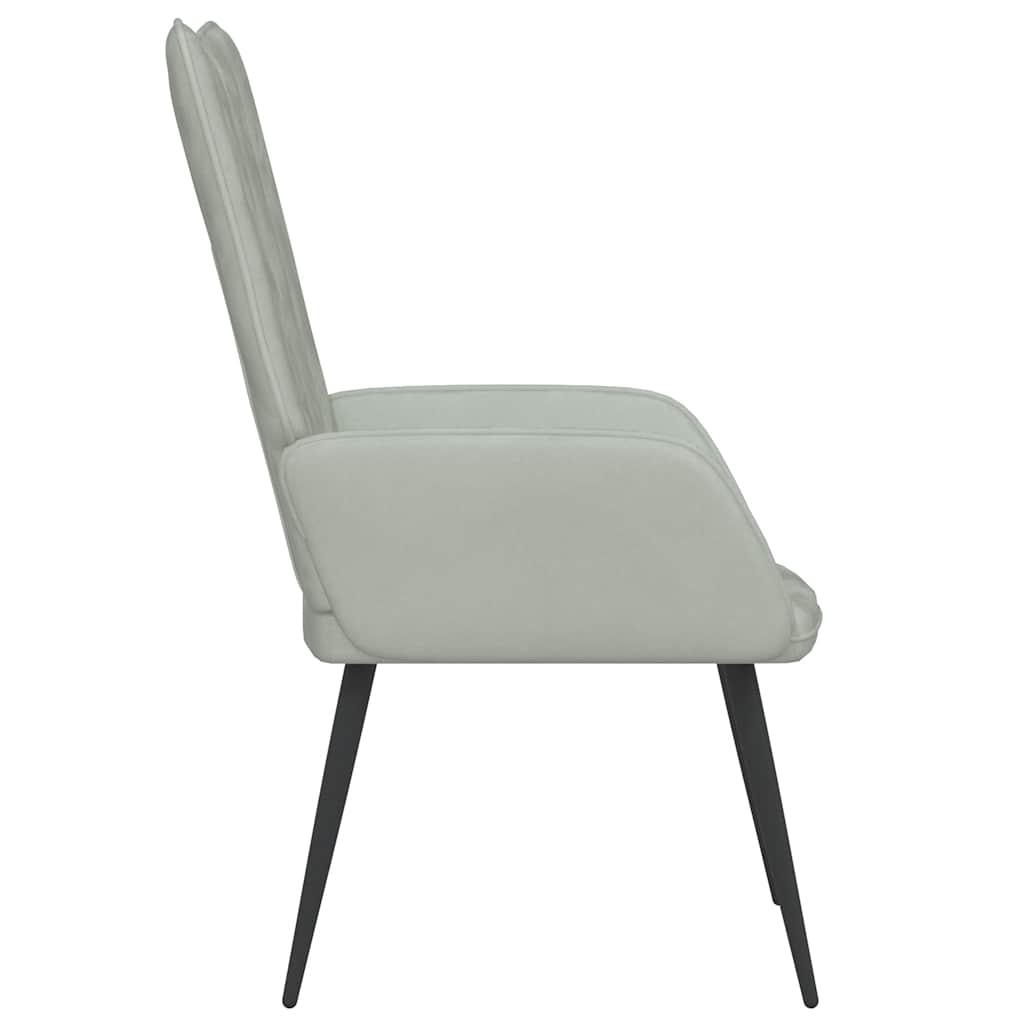 Sedia Relax Grigio Chiaro in Velluto 327677