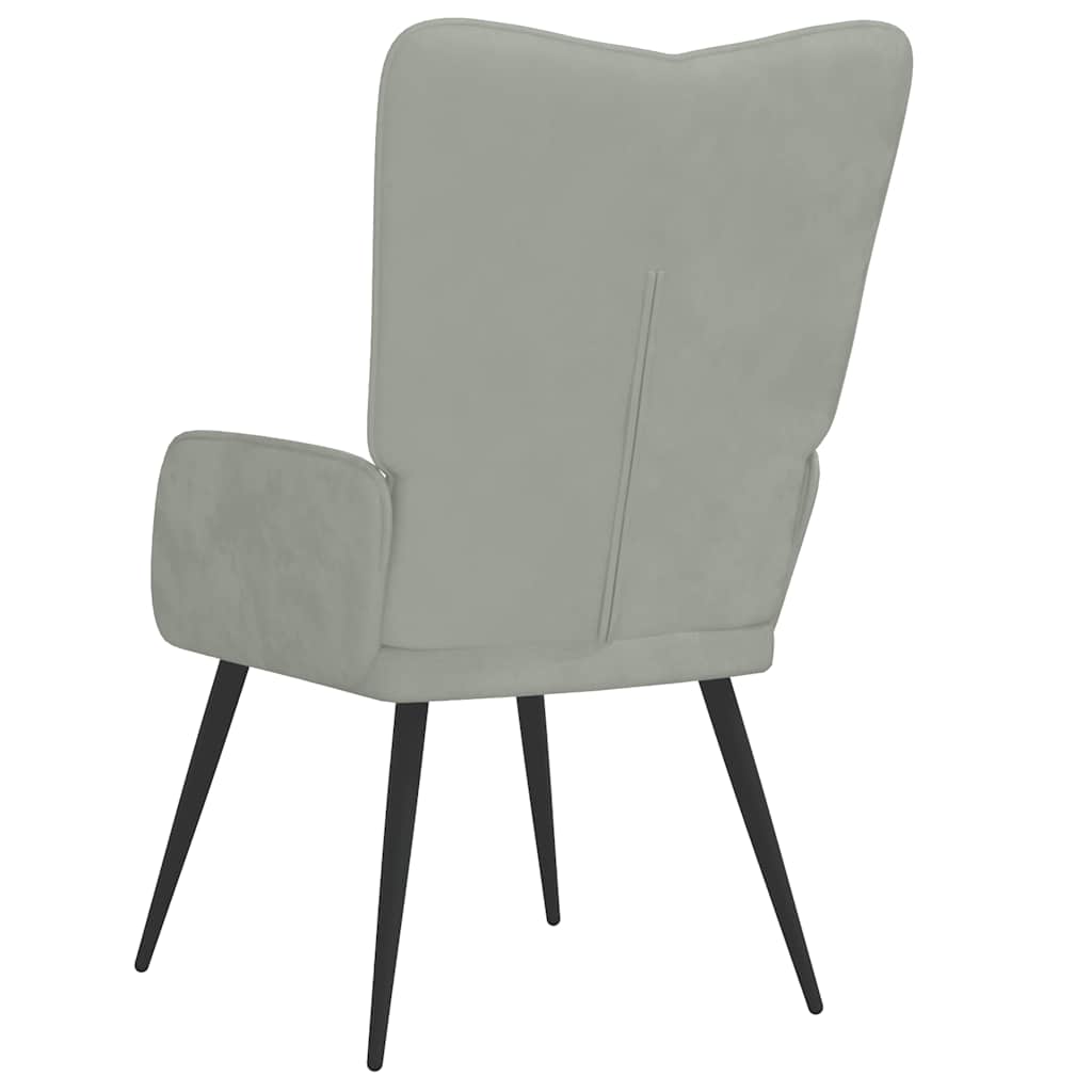 Sedia Relax Grigio Chiaro in Velluto 327677