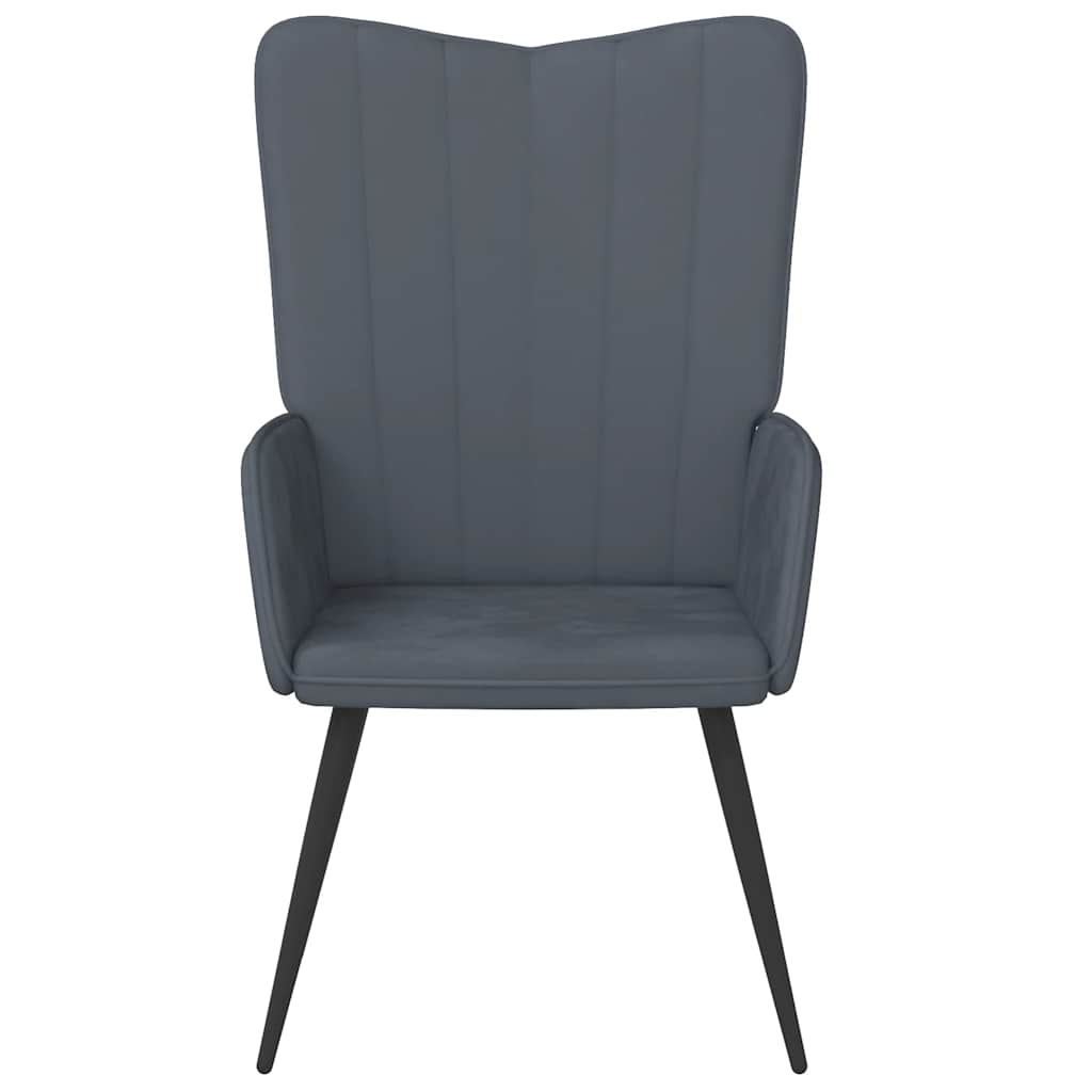 Sedia Relax Grigio Scuro in Velluto 327678