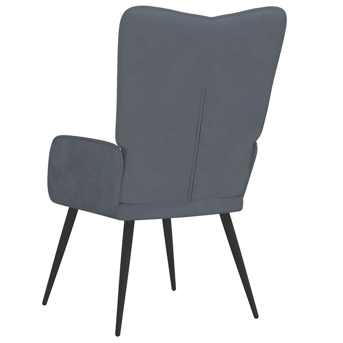 Sedia Relax Grigio Scuro in Velluto 327678