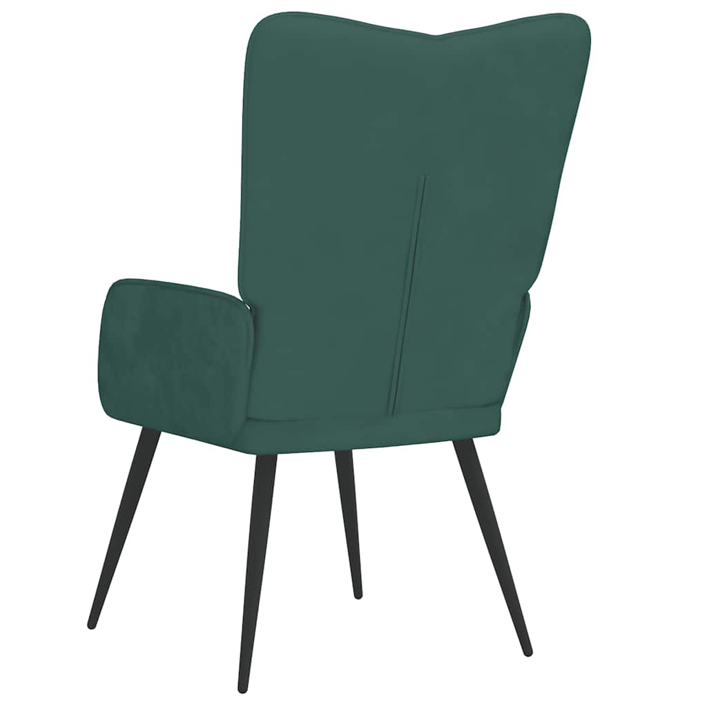 Sedia Relax Verde Scuro in Velluto 327679