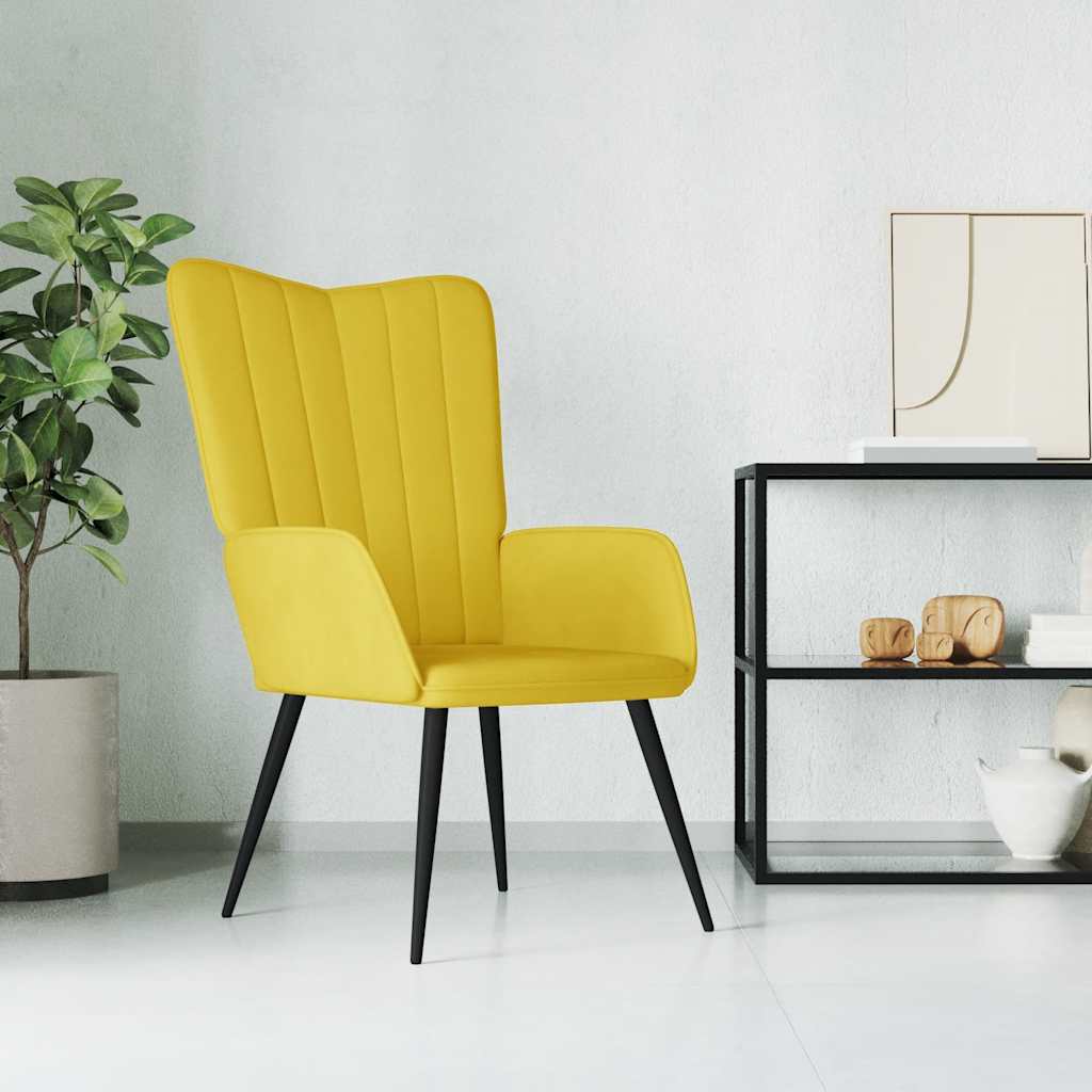 Sedia Relax Giallo Senape in Velluto 327684