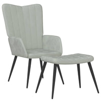 Poltrona Relax con Poggiapiedi Grigio Chiaro in Vellutocod mxl 120479