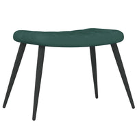 Poltrona Relax con Sgabello Verde Scuro in Velluto 327690