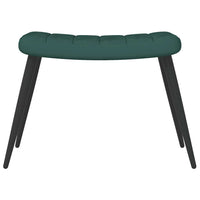 Poltrona Relax con Sgabello Verde Scuro in Velluto 327690