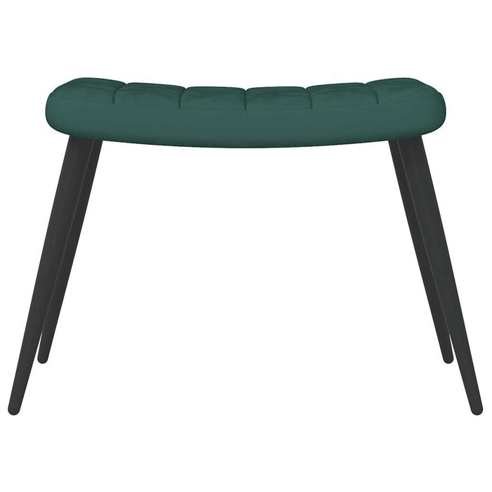 Poltrona Relax con Sgabello Verde Scuro in Velluto 327690