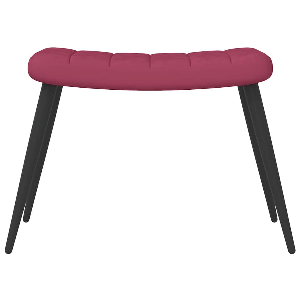 vidaXL Poltrona Relax con Sgabello Rosso Vino in Velluto