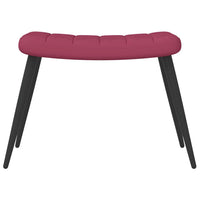 vidaXL Poltrona Relax con Sgabello Rosso Vino in Velluto