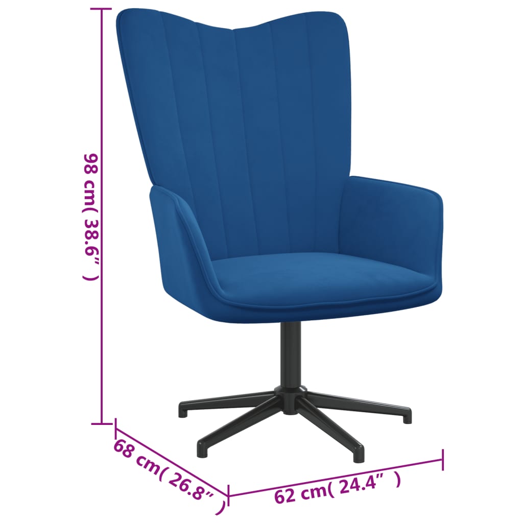 Poltrona Relax Blu in Velluto