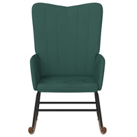 Sedia a Dondolo Verde Scuro in Velluto 327745