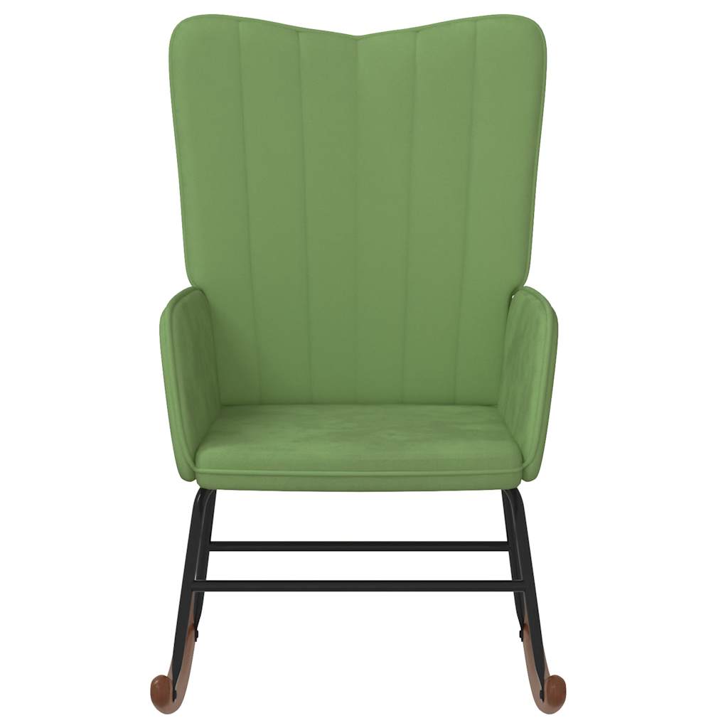 Sedia a Dondolo Verde Chiaro in Velluto 327746