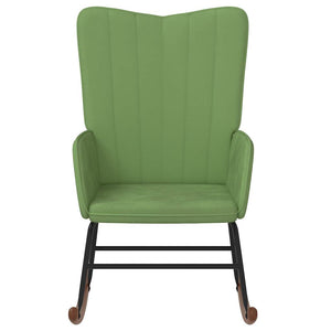 Sedia a Dondolo Verde Chiaro in Velluto 327746