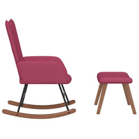 Poltrona a Dondolo con Poggiapiedi Rosso Vino in Velluto cod mxl 49023