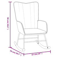 Poltrona a Dondolo con Poggiapiedi Nera in Velluto 327760