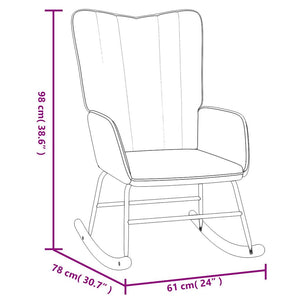 Poltrona a Dondolo con Poggiapiedi Nera in Velluto 327760