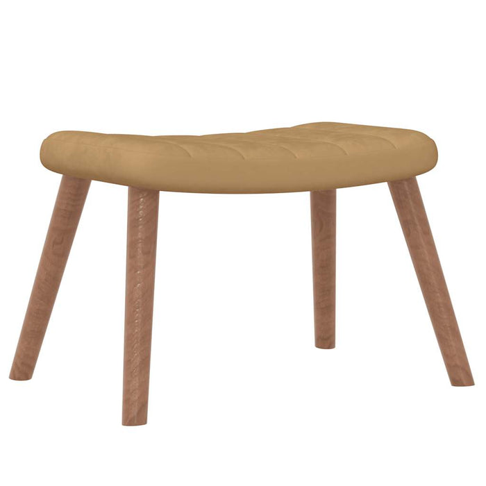 Poltrona a Dondolo con Poggiapiedi Marrone in Velluto 327762