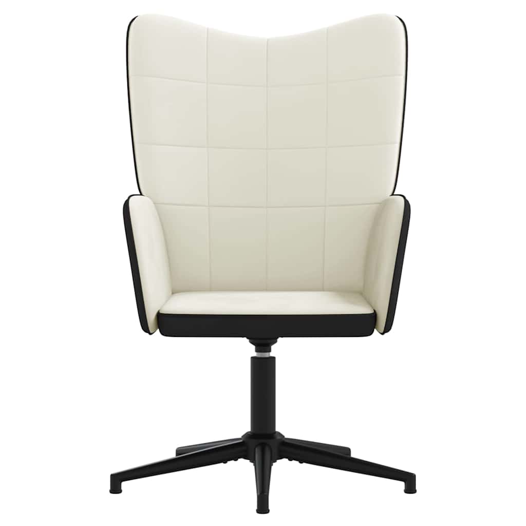 Poltrona Relax Bianco Crema in Velluto e PVC 327840