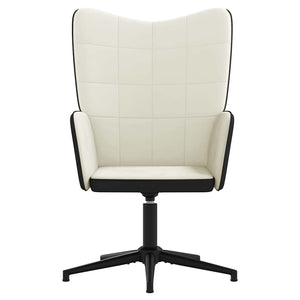 Poltrona Relax Bianco Crema in Velluto e PVC 327840