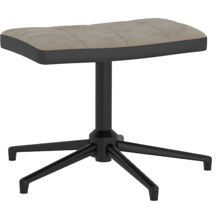 Poltrona Relax con Poggiapiedi Grigio Chiaro in Velluto e PVC 327842