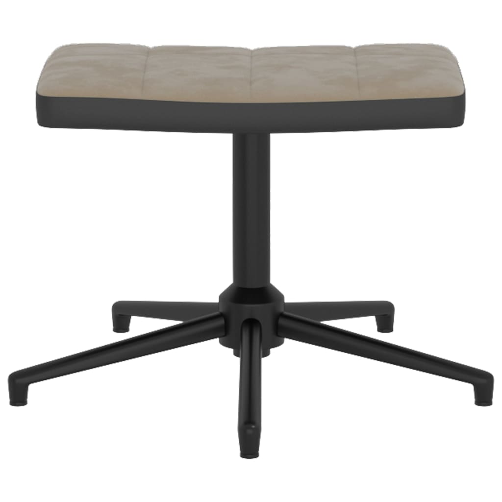 Poltrona Relax con Poggiapiedi Grigio Chiaro in Velluto e PVC 327842