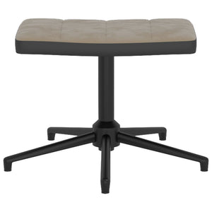 Poltrona Relax con Poggiapiedi Grigio Chiaro in Velluto e PVC 327842