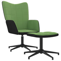 Poltrona Relax con Poggiapiedi Verde Chiaro in Velluto e PVC 327845