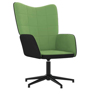 Poltrona Relax con Poggiapiedi Verde Chiaro in Velluto e PVC 327845