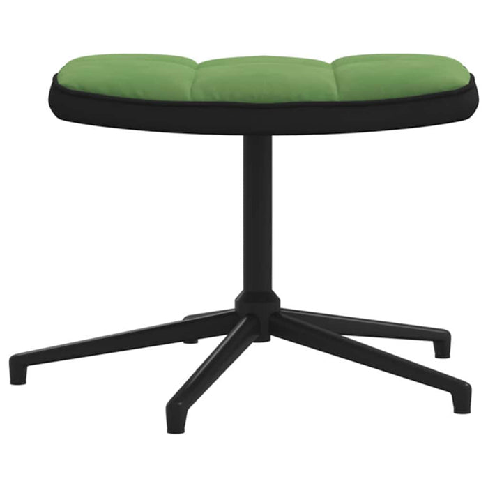 Poltrona Relax con Poggiapiedi Verde Chiaro in Velluto e PVC 327845