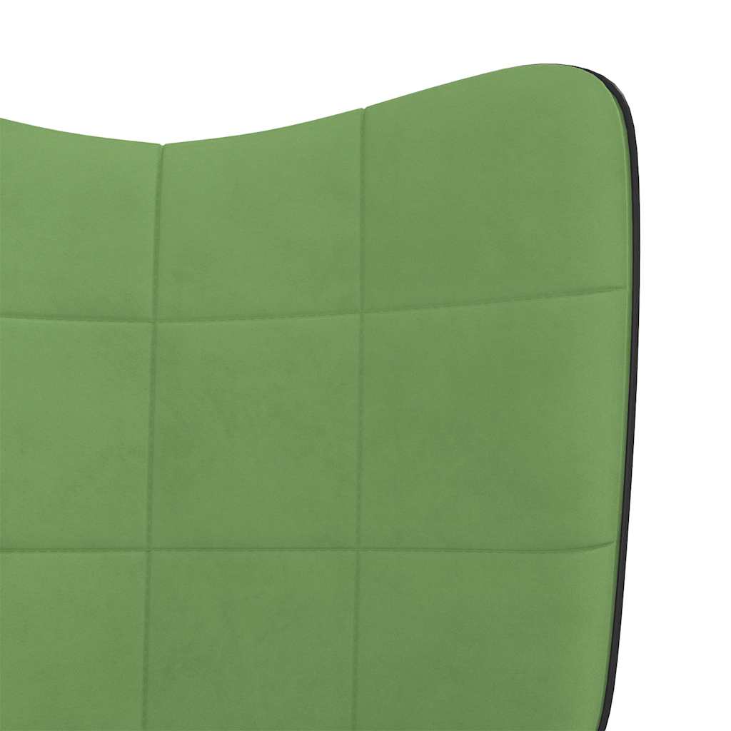 Poltrona Relax con Poggiapiedi Verde Chiaro in Velluto e PVC 327845