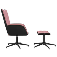 Poltrona Relax con Poggiapiedi Rosa in Velluto e PVC 327846