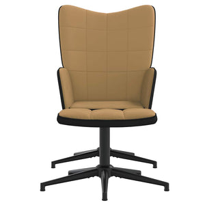 Poltrona Relax con Poggiapiedi Marrone in Velluto e PVC 327850