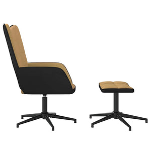 Poltrona Relax con Poggiapiedi Marrone in Velluto e PVC 327850