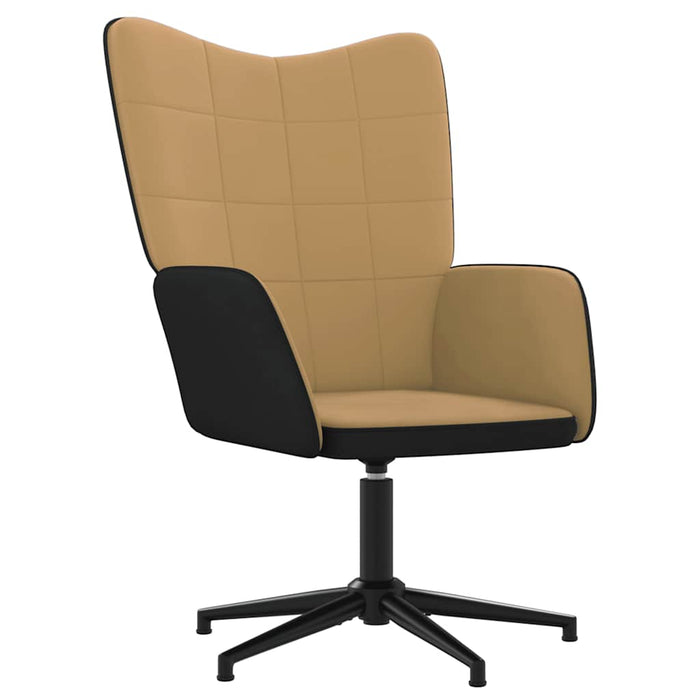 Poltrona Relax con Poggiapiedi Marrone in Velluto e PVC 327850