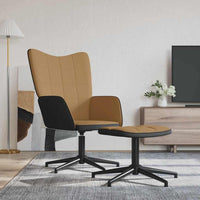 Poltrona Relax con Poggiapiedi Marrone in Velluto e PVC 327850