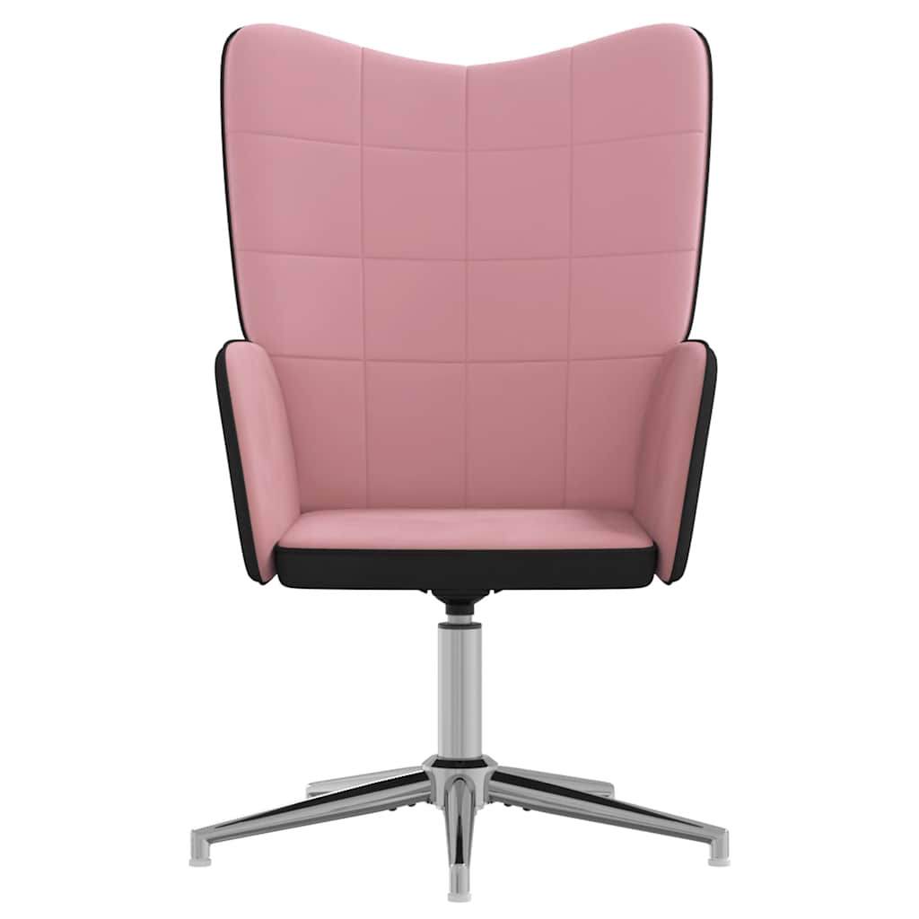 Sedia Relax Rosa in Velluto e PVC 327857