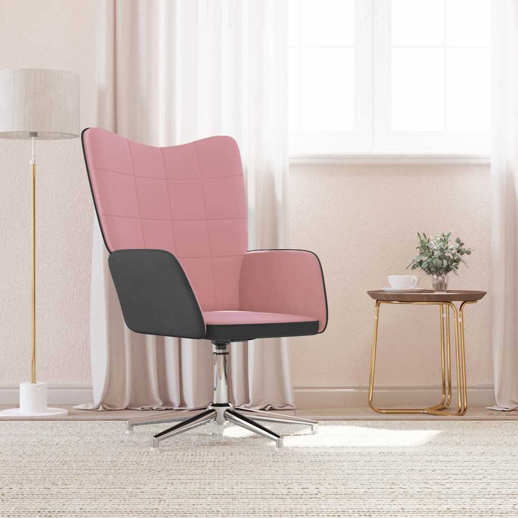 Sedia Relax Rosa in Velluto e PVC 327857