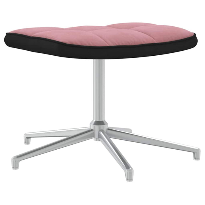 Sedia Relax con Sgabello Rosa in Velluto e PVC 327868