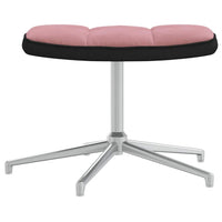 Sedia Relax con Sgabello Rosa in Velluto e PVC 327868