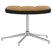 Sedia Relax con Sgabello Marrone in Velluto e PVC 327872