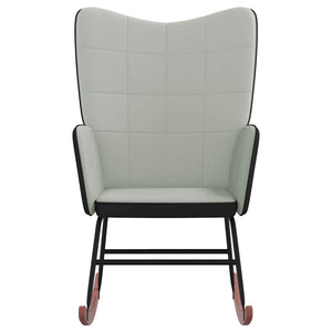 Sedia a Dondolo Grigio Chiaro in Velluto e PVC 327875