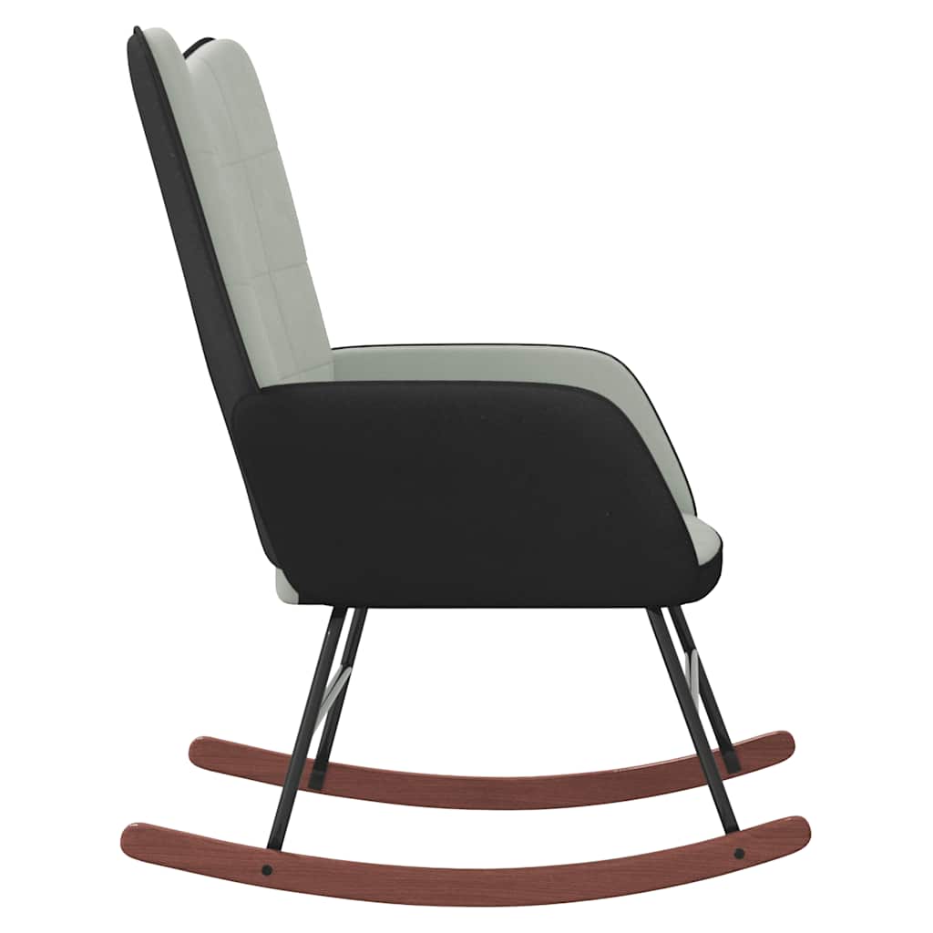 Sedia a Dondolo Grigio Chiaro in Velluto e PVCcod mxl 120483